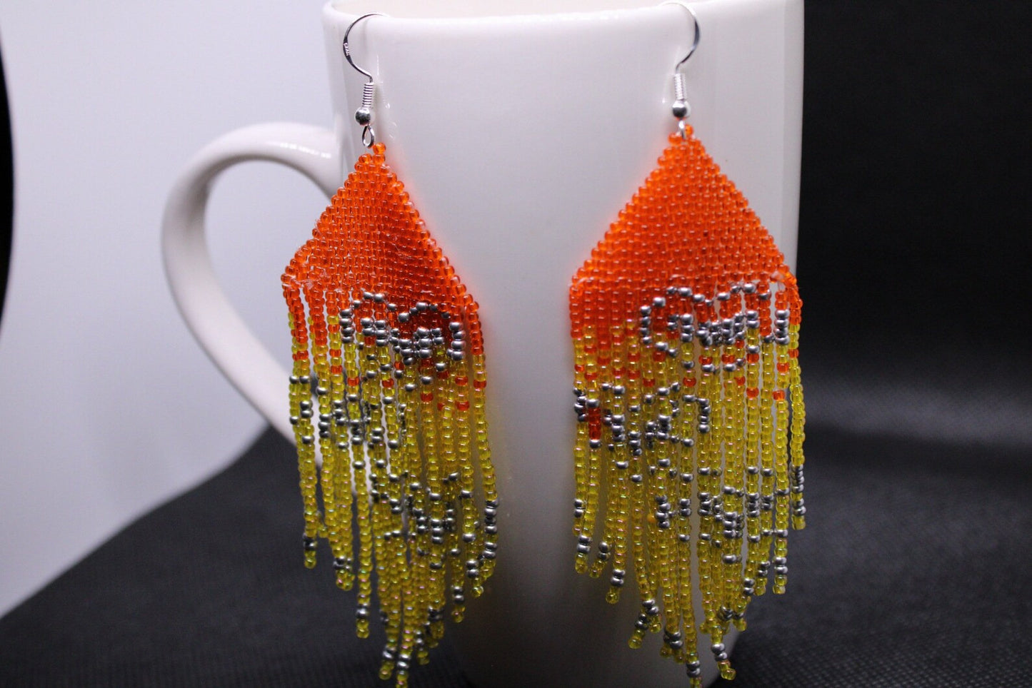 Beaded Heart Earrings