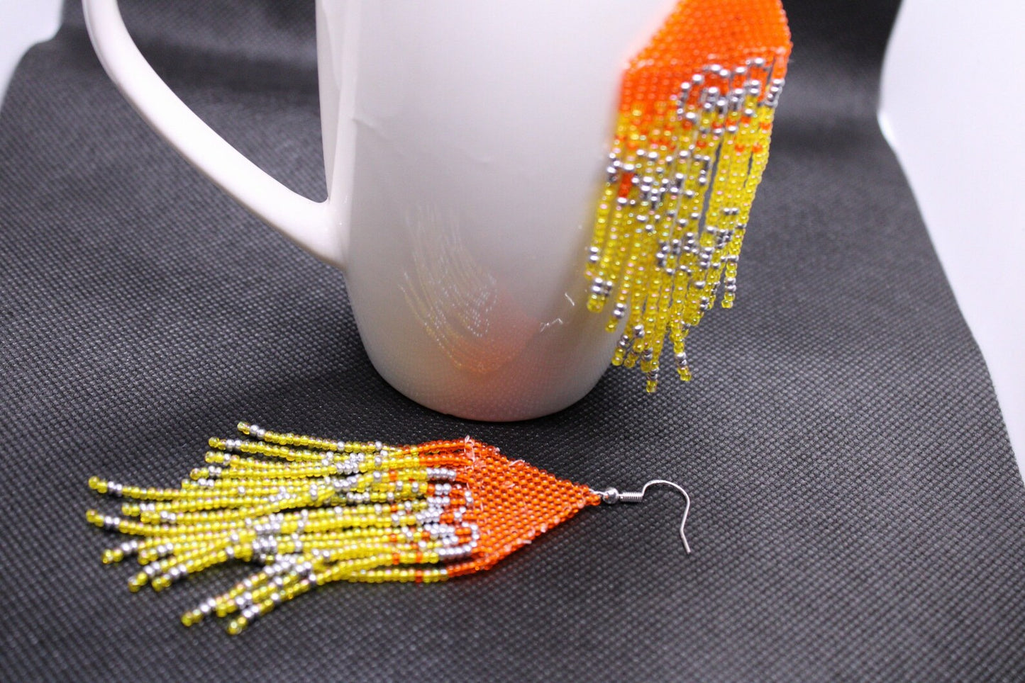 Beaded Heart Earrings