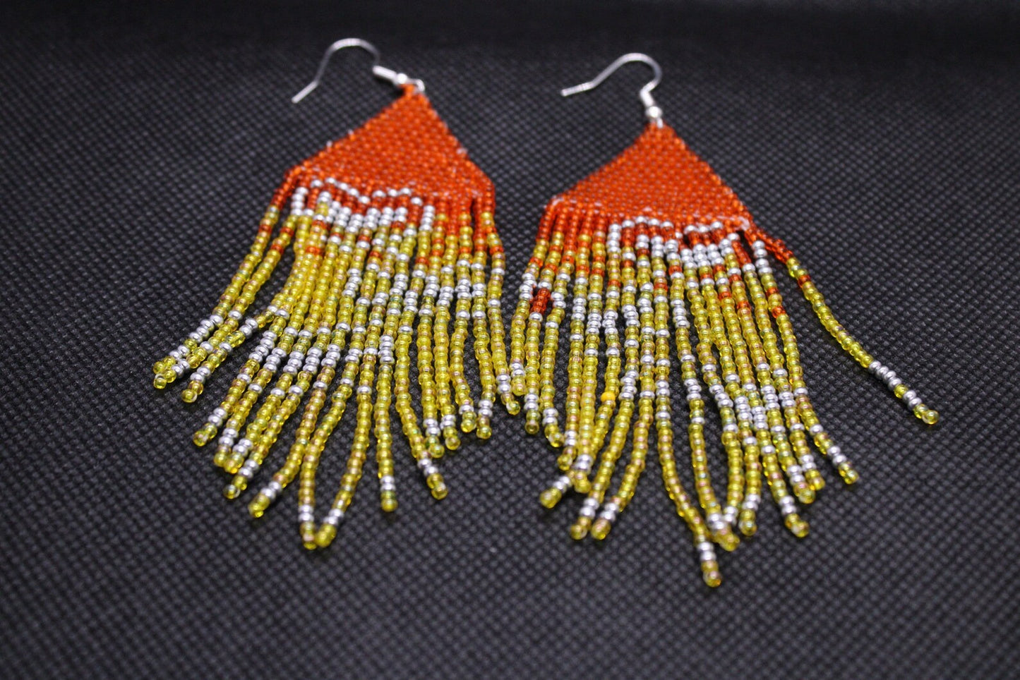 Beaded Heart Earrings