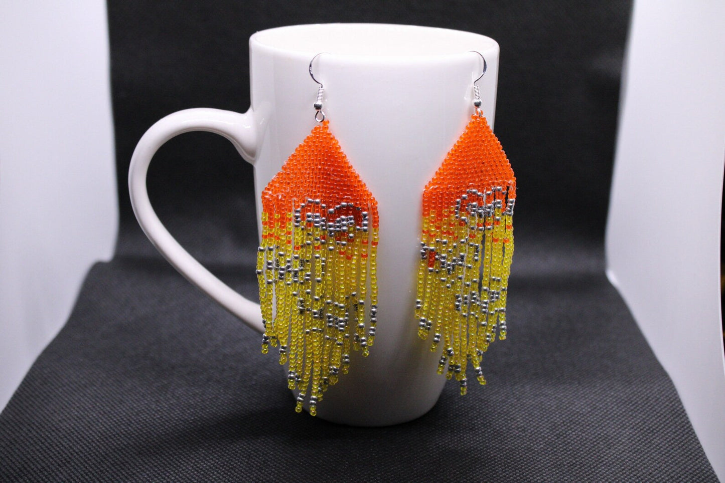 Beaded Heart Earrings