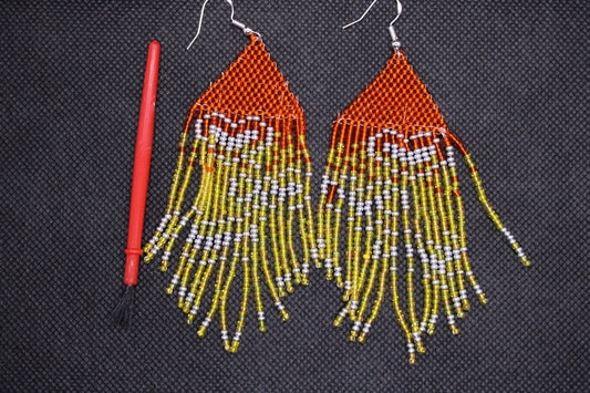 Beaded Heart Earrings