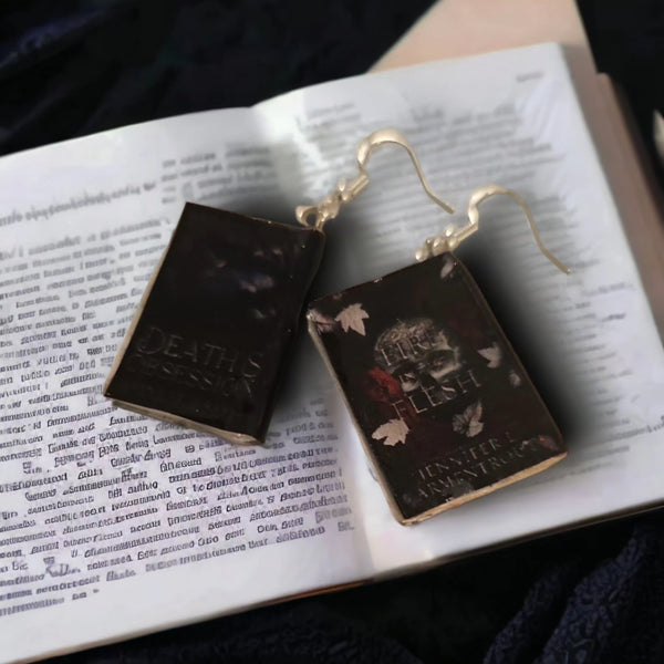 Custom book earrings