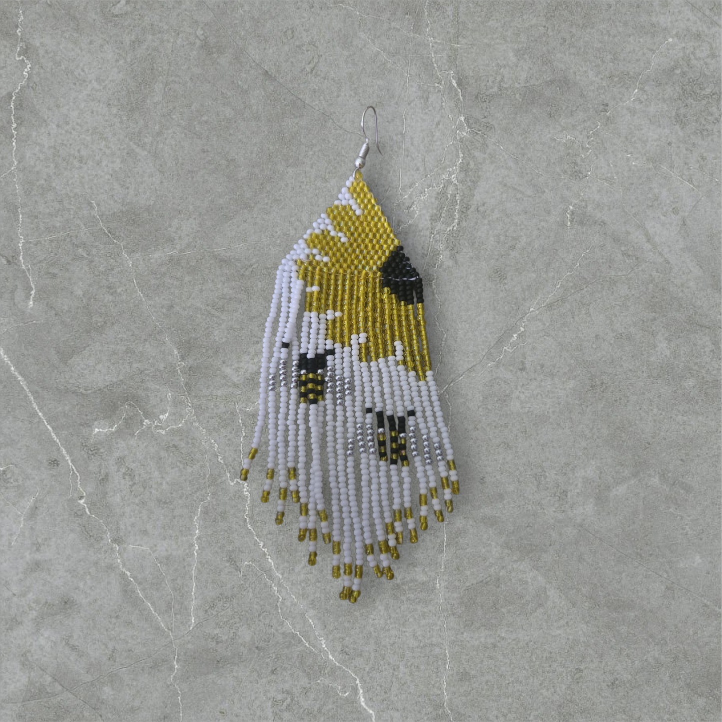 Radiant Sunflower & Bee Beaded Earrings – Nature’s Charm in Every Stitch!