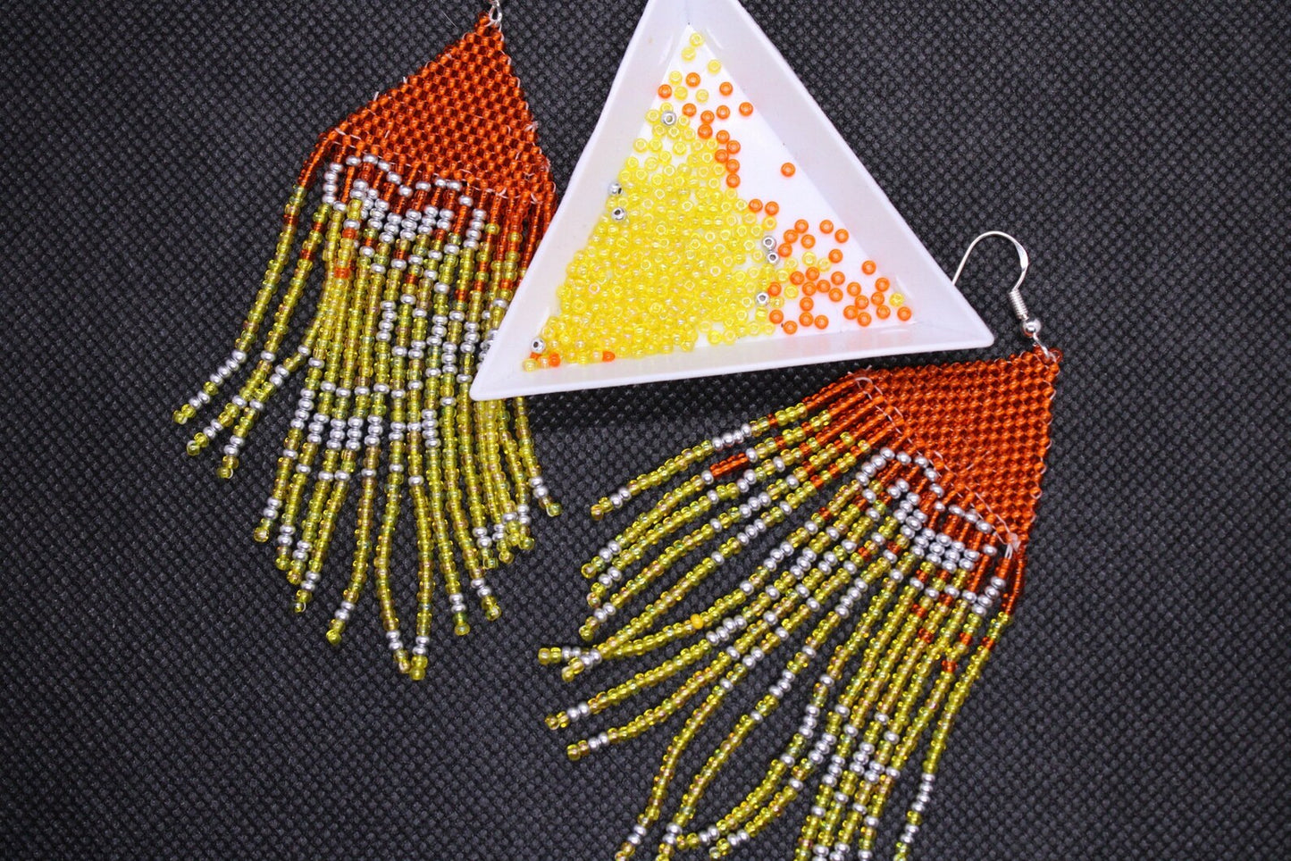Beaded Heart Earrings