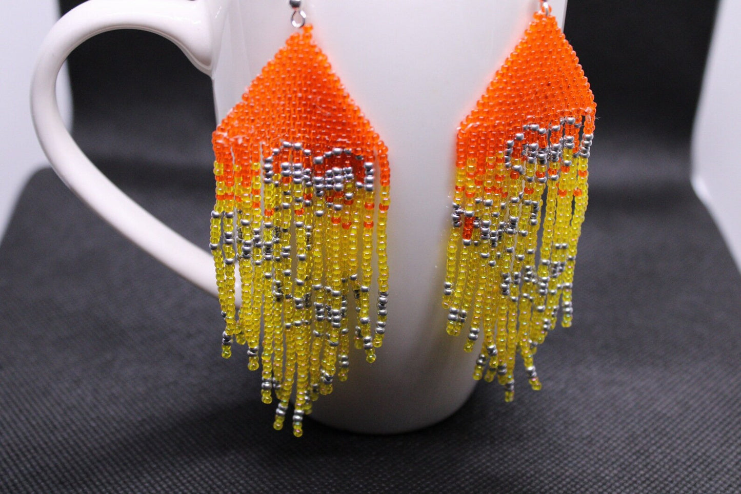 Beaded Heart Earrings